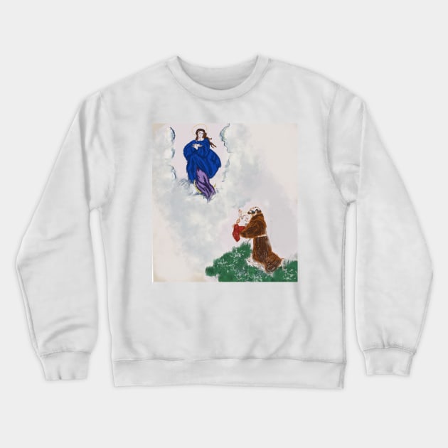 Saint Anthony Holding The Child Jesus Crewneck Sweatshirt by HappyRandomArt